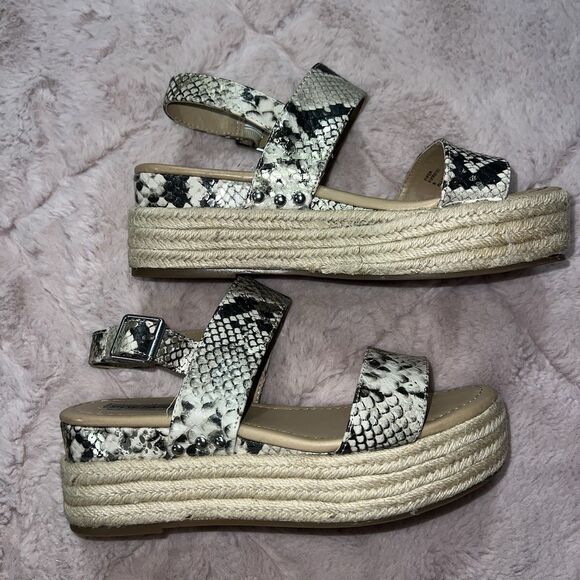 Steve Madden fifer python snake print espadrille platform sandals women’s size 8 - Picture 8 of 8
